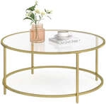 Runder Couchtisch mit Glasoberfl&auml;che
