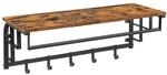 Wandgarderobe mit Ablage und 5 abnehmbaren Haken, Vintagebraun + Schwarz