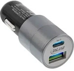 Inline&reg; USB KFZ Stromadapter Quick Charge 3.0, 12/24VDC zu 5V DC/3A, USB-A+USB-C