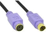 Inline&reg; PS/2 VerL&auml;ngerung, Stecker / Buchse, PC99, violette Stecker, PREMIUM, 2m