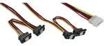 Inline&reg; Strom Y-Kab int.,1x13,34cm (5,25")/4x15pol SATA gew.m.Lasche, 0,40+0,55m