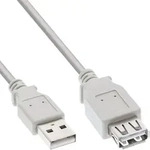Inline&reg; USB 2.0 VerL&auml;ngerung, Stecker / Buchse, Typ A, beige, 1,8m, bulk