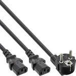 Inline&reg; Netz-Y-Kabel, 1x Schutzkontakt ST zu 2x Kaltger&auml;te ST, 1,8m