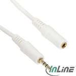 10m - Inline Klinke Verl&auml;ngerung, 3,5mm Stecker / Buchse, Stereo wei&szlig; / gold