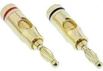 2er Set Inline&reg; Bananen ST, Schraubver., Metall, vergoldet, 1x rot, 1x schwarz