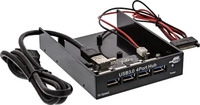 Inline USB 3.0 Hub, 4-fach f&uuml;r den 8,89cm (3,5") Schacht, schwarz