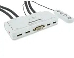 Inline&reg; KVM Switch, 4-fach, DVI-D, USB, mit Audio, integr. Kabel
