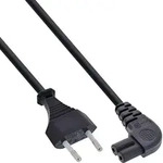 Inline&reg; Netzkabel, Netzstecker auf Euro 8 C7 Stecker, gewinkelt, 2,0m