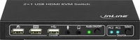 Inline 62602I, Inline KVM Desktop Switch, 2-fach, HDMI 4K2K, USB 2.0 Hub, mit Audio