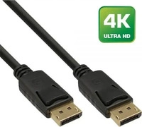 Inline DisplayPort Kabel, schwarz, vergoldete Kontakte, 3m