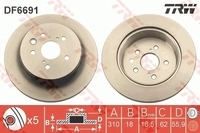 2x TRW Bremsscheibe DF6691