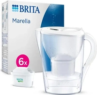 BRITA Marella Wasserfilterkanne Wei&szlig; 2,4 L - inklusive 6 MAXTRA PRO Filtern -...