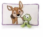 Nici Gr&uuml;n: Kissen Ren&eacute; Rehbock und Frosch Fridolin - 43 x 25 cm