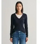 Gant f&uuml;r Damen. 4800101 Strickpullover mit V-Ausschnitt aus Stretch-Baumwolle...