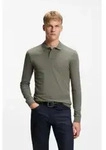 BOSS f&uuml;r Herren. 50507704 Slim Fit Polo gr&uuml;n (M), L&auml;ssig, Baumwolle, Langarm
