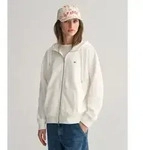 Gant f&uuml;r Damen. 4201412 Shield Kapuzenpullover mit Rei&szlig;verschluss wei&szlig; (L),
