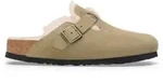 Birkenstock f&uuml;r Damen. 1028299 Leder-Clogs Boston Shearling (Schmale Passform) beige