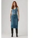 Levi's f&uuml;r Damen. 001VH-0006 High Rise Schlitzrock blau (24), L&auml;ssig, Baumwolle,