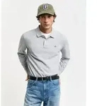 Gant f&uuml;r Herren. 2230 Poloshirt Pique grau (5XL), L&auml;ssig, Baumwolle, Langarm