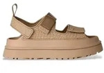 UGG f&uuml;r Damen. 1175311 GoldenGlow Gepr&auml;gte beige Ledersandalen (36), 3 bis 5 cm,
