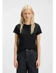 HUGO f&uuml;r Damen. 50417212 Einfarbiges T-shirt schwarz (L), L&auml;ssig, Baumwolle,