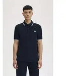 Fred Perry f&uuml;r Herren. M3600 Polo Twin Tipped navy (S), L&auml;ssig, Baumwolle, Kurzarm,