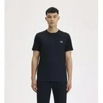 Fred Perry f&uuml;r Herren. M3519 Schwarzes Ringer-T-Shirt (S), L&auml;ssig, Baumwolle,