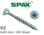 4,0x50 mm SPAX Universalschrauben, A2, mit Senkkopf, T-Star plus, 200 St&uuml;ck
