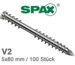 5x80 mm SPAX Terrassenschrauben A2, XXL, 100 St&uuml;ck/ Paket