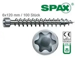 6,0x120 mm SPAX Zylinderkopfschrauben "IN.FORCE", T-Star plus Wirox, 100 St&uuml;ck
