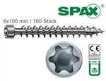 6,0x100 mm SPAX Zylinderkopfschrauben "IN.FORCE", T-Star plus Wirox, 100 St&uuml;ck