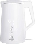 Adler AD 1345 Wasserkocher in Wei&szlig;, 1,7 Liter, 2200 Watt, aus Edelstahl mit