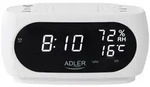 Adler AD 1186 LED Wecker mit Thermometer, Datum und Luftfeuchtigkeit Wei&szlig;