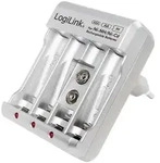 LogiLink Batterie Ladeger&auml;t f&uuml;r AA AAA 9V Ni-MH Ni-Cd Akkus LED Anzeige