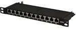 LogiLink 10" Zoll Cat.6A Patchpanel 12-Port schwarz 0,5 HE geschirmt PoE, PoE+...