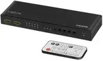 LogiLink HDMI-Switch, 4x2-Port, Matrix, 4K/60 Hz, HDR, ARC, Scaler, RC