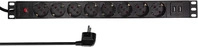 LogiLink Professional 19" PDU Steckdosenleiste 8 x CEE7/3 Dose + 2 x USB (PDU8C02)