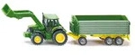 John Deere mit Frontlader und Anh&auml;nger