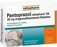 PZN-DE 05520833, Pantoprazol-ratiopharm SK 20 mg 7 St&uuml;ck, Grundpreis: &euro; 0,72 /