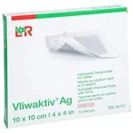 Vliwaktiv AG 10x10cm Aktivkohle Tamponade.m.Silber