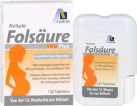 PZN-DE 10547716, Avitale Fols&auml;ure 400 Plus B12 + Jod 120 St&uuml;ck, Grundpreis: &euro;