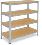 shelfplaza HOME 100x100x40 cm Schwerlastregal in verzinkt mit 4 B&ouml;den und 175...