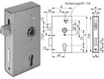 Schiebetor-Schlosskasten f&uuml;r Profilzylinder blank Nr. 140S - 40 / 173 / 33