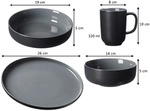 Ritzenhoff & Breker JASPER XXL Kombiservice grau & schwarz f&uuml;r 8 Personen