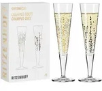 Ritzenhoff Goldnacht Champagnergl&auml;ser 205 ml 2er Set Bl&auml;tter & Punkte