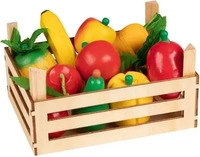 Goki 51658, Goki Holzkiste mit 10-tlg. Obst-Sortiment
