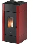 Cadel Pelletofen Cristal 9 Metall Rot 8,5 kW Pellet Air Kamin Kaminofen...