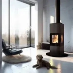 Kratki Stahlofen INGA 8 kw &Oslash; 150 Schwarz Kaminofen Ofen Kamin dreiseitige Sicht