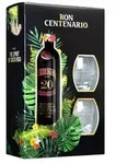 Ron Centenario Rum 20 Fundaci&oacute;n Geschenkebox + 2 Tumbler Gl&auml;ser 40% Vol. 700ml