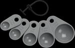 LURCH Messl&ouml;ffel Set Silikon 5teilig flint grey mit Silikon-Befestigungsband